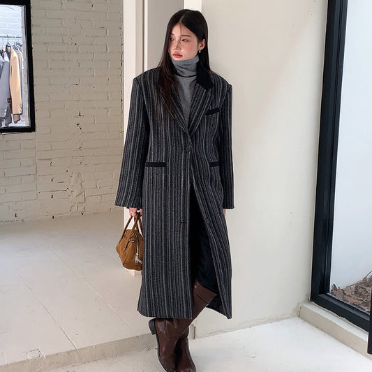 Cotton Thickened Coat Senior Sense Long Trench Coat Female