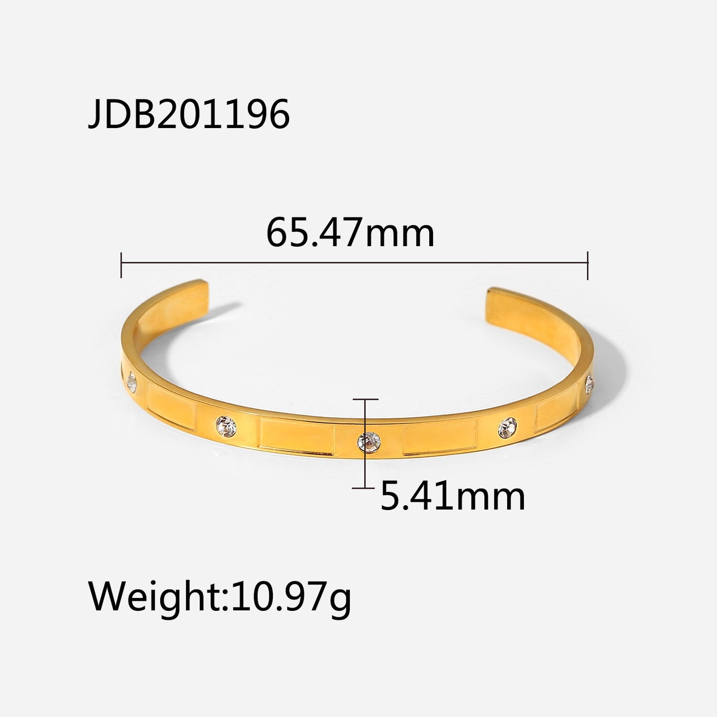 5pcs Summer Titanium Steel Bracelet Ladies Fashion All-Match Stainless Steel Zircon Inlaid Bracelet Retro Bracelet