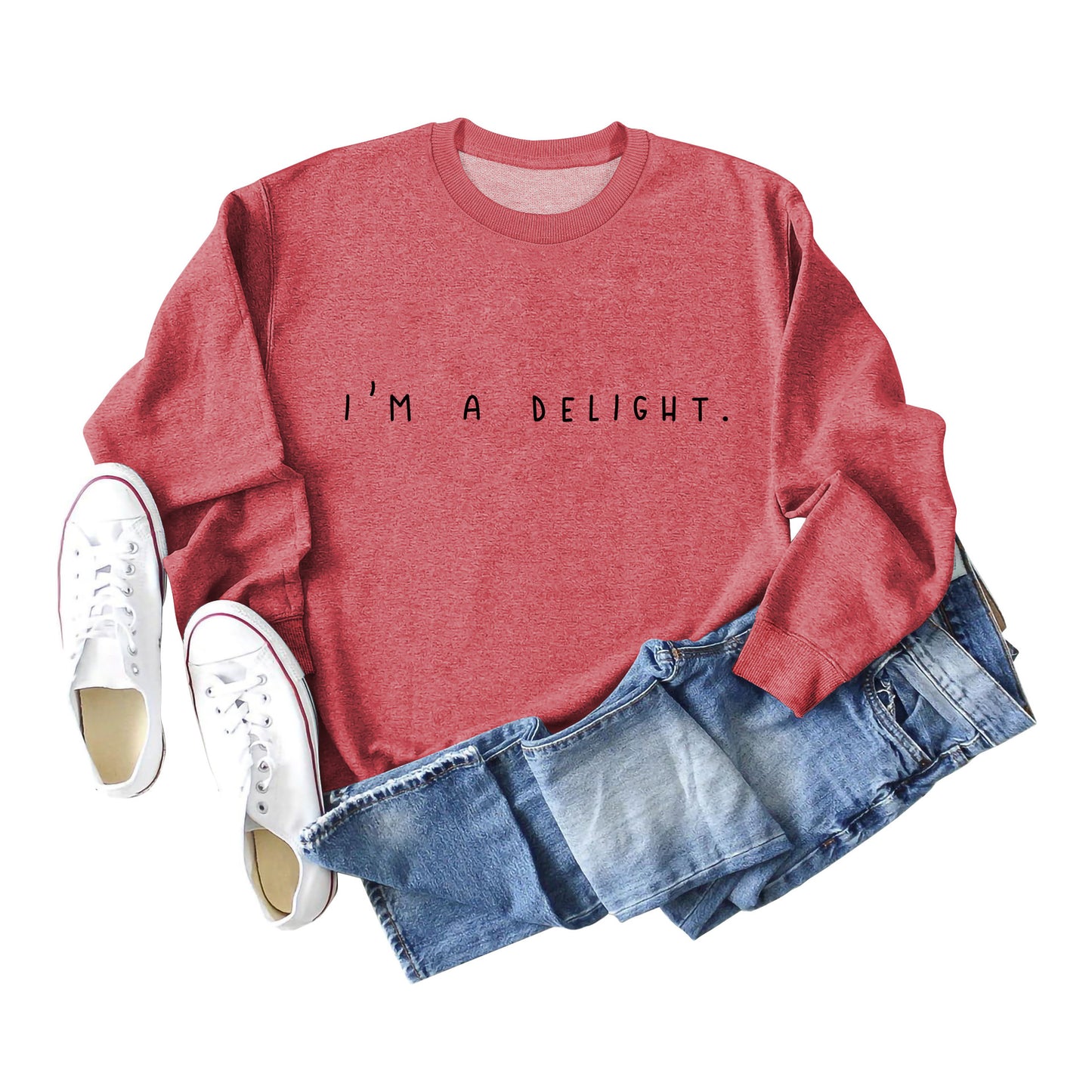 I'm A Delight Crewneck Long Sleeve Hoodie