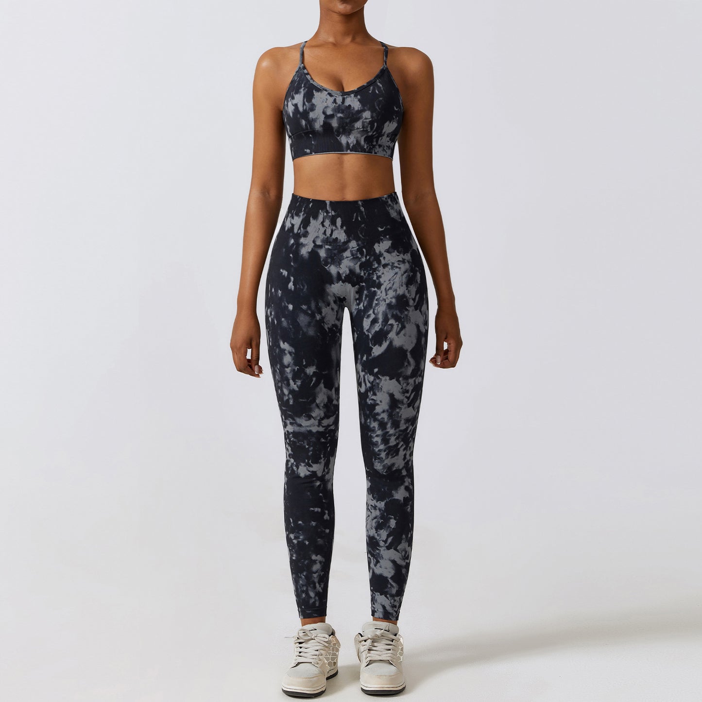 Camouflage Print Seamless Yoga Suit Quick Dry High Waist Running Fitness Tight Sports Suit