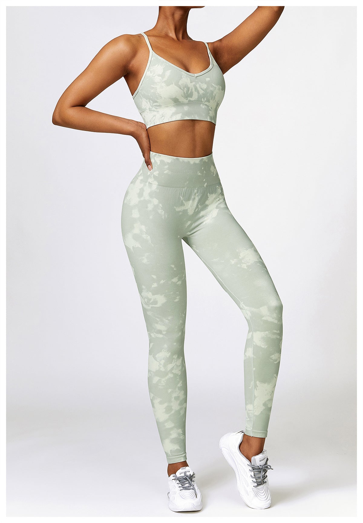 Camouflage Print Seamless Yoga Suit Quick Dry High Waist Running Fitness Tight Sports Suit