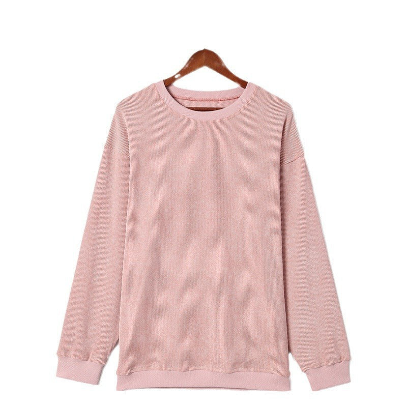 Casual Oversize Solid Color Pullover Woman New Screw Knit Long Sleeve Hoodie Woman In Autumn And Winter