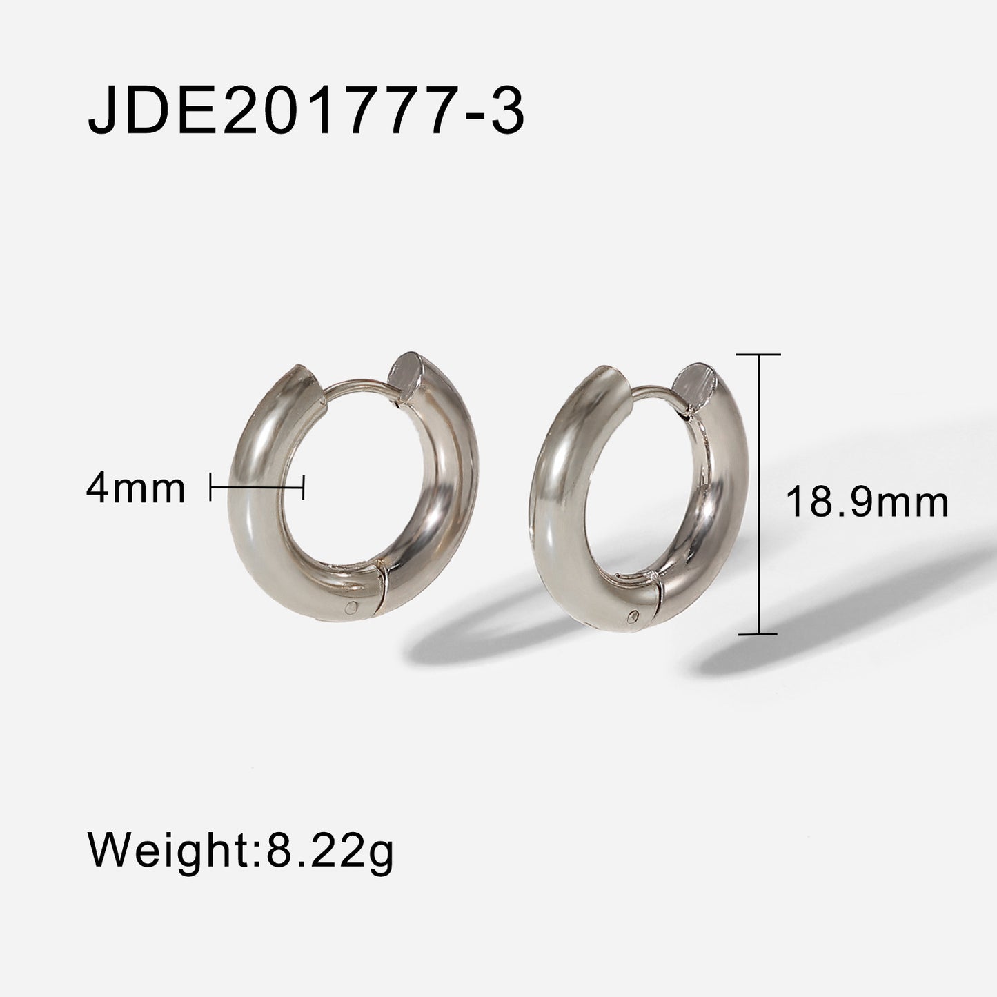 5pcs 4Mm New Design Simple 18K Gold Plated Stainless Steel Jewelry Gold And Silver Ring Earrings Jewelry