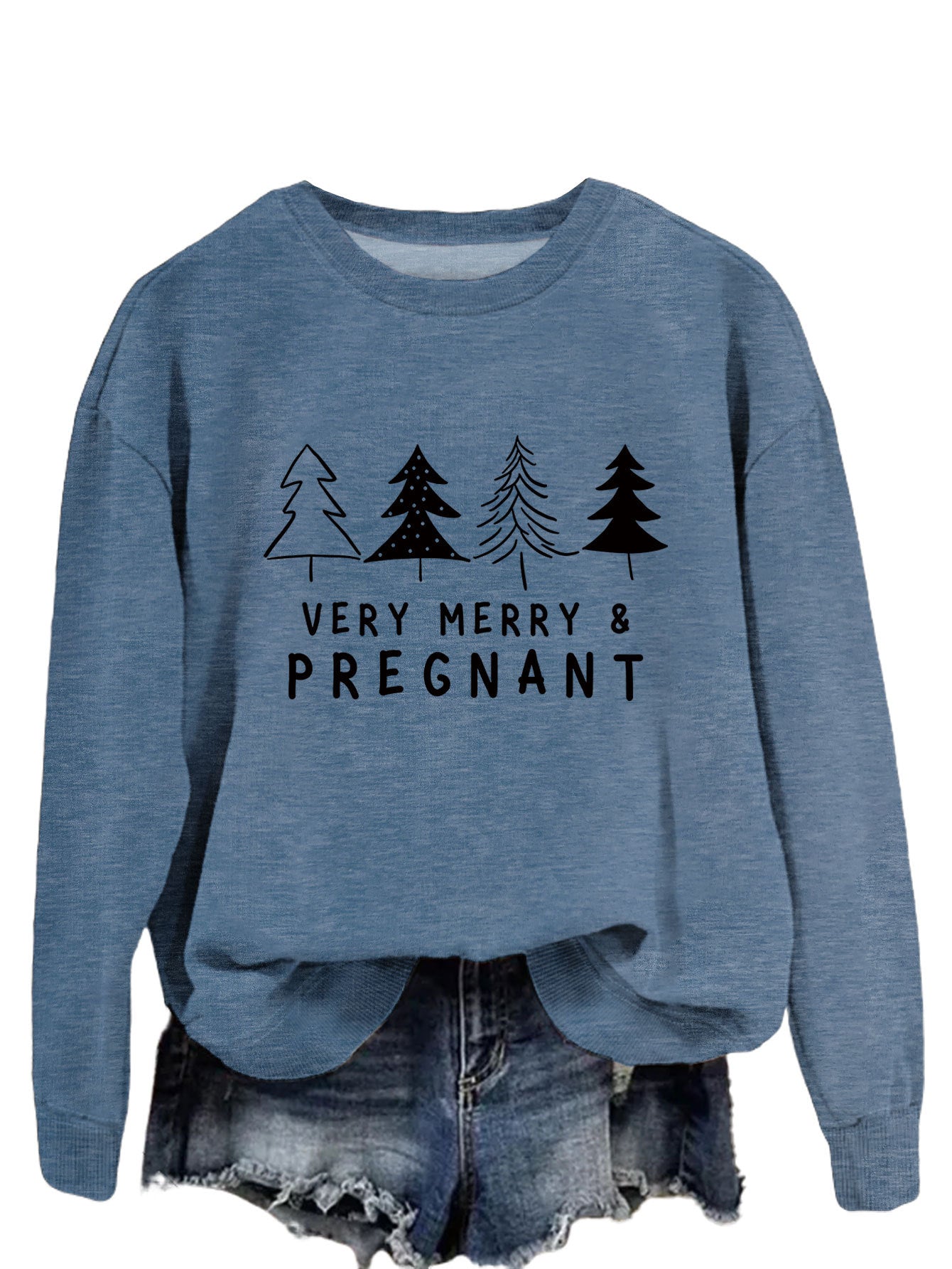 Very Merry Pregnant Long Sleeve Hoodie Fashion Long Sleeve Top Woman