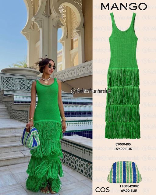 New Summer Solid Color Hem Fringe Knitted Halter Dress