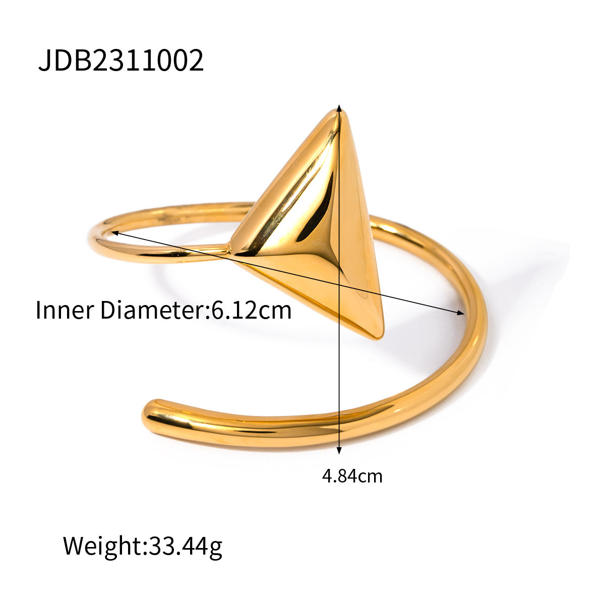 5pcs 18K Gold Stainless Steel Triangle Coil Bracelet Light Luxury High-Grade High-Grade Temperament Titanium Steel Bracelet