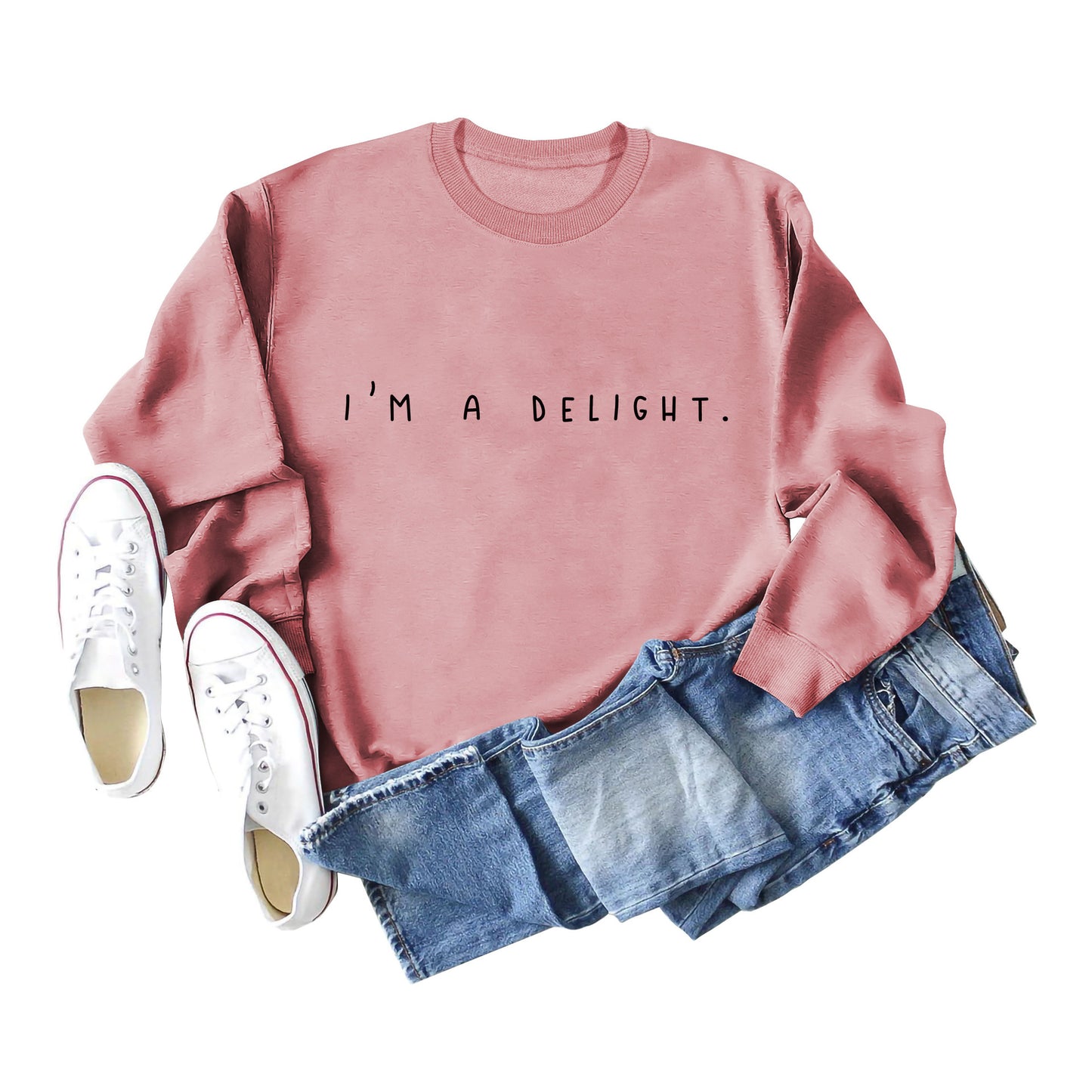 I'm A Delight Crewneck Long Sleeve Hoodie