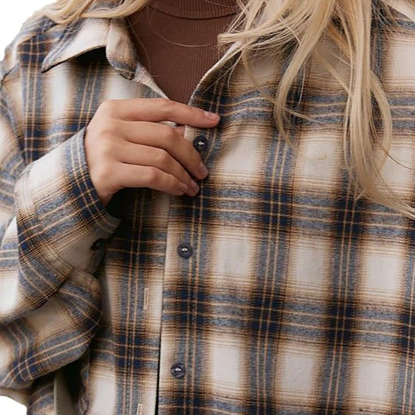 Casual Retro Baggy Plaid Shirt Autumn And Winter New Fashion Ins Shirt For Women