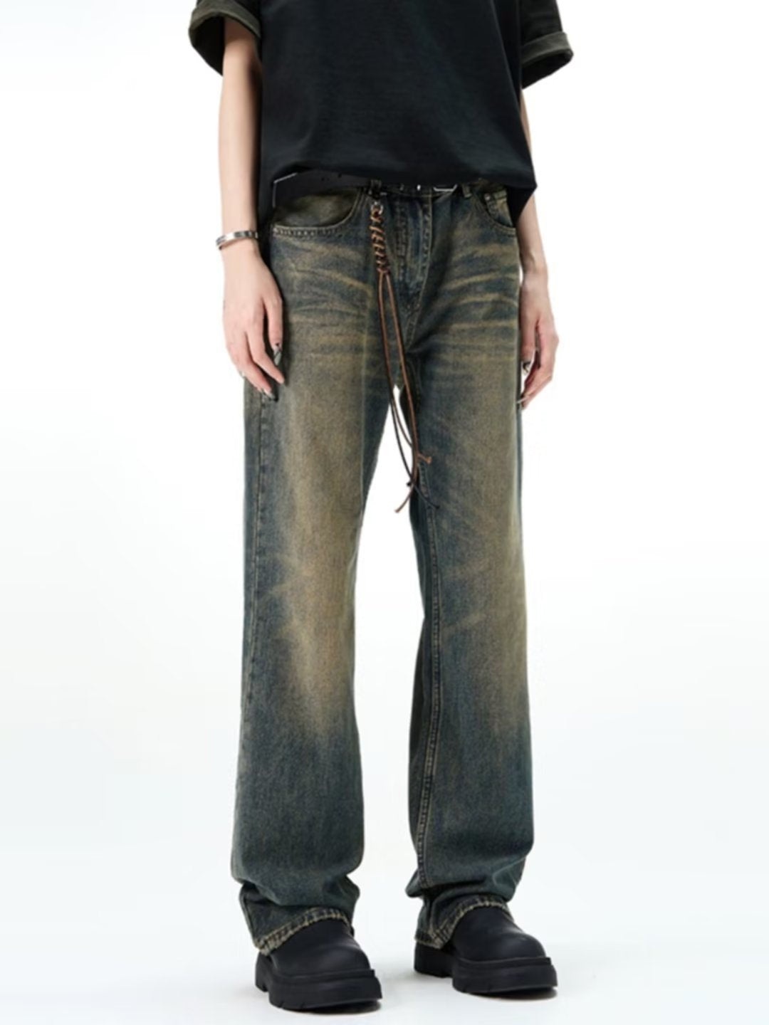 Straight Leg Micro-Cut Jeans Street Pants