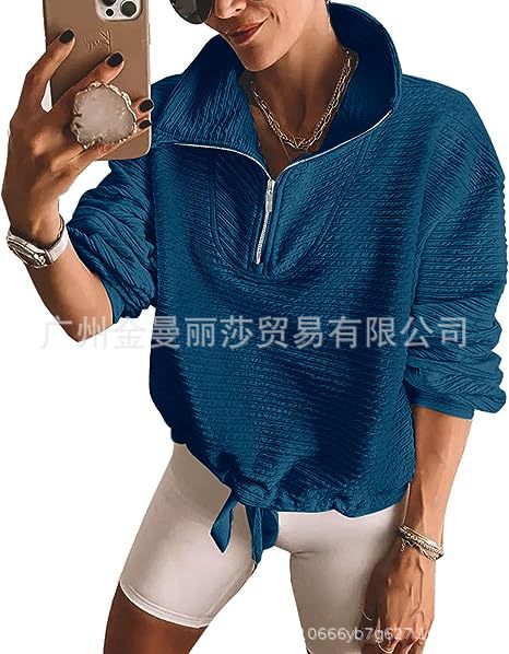 New Autumn Winter Casual Hoodie Zipper Sportswear Fashion Lapel Drawstring Loose Pullover Long Sleeve