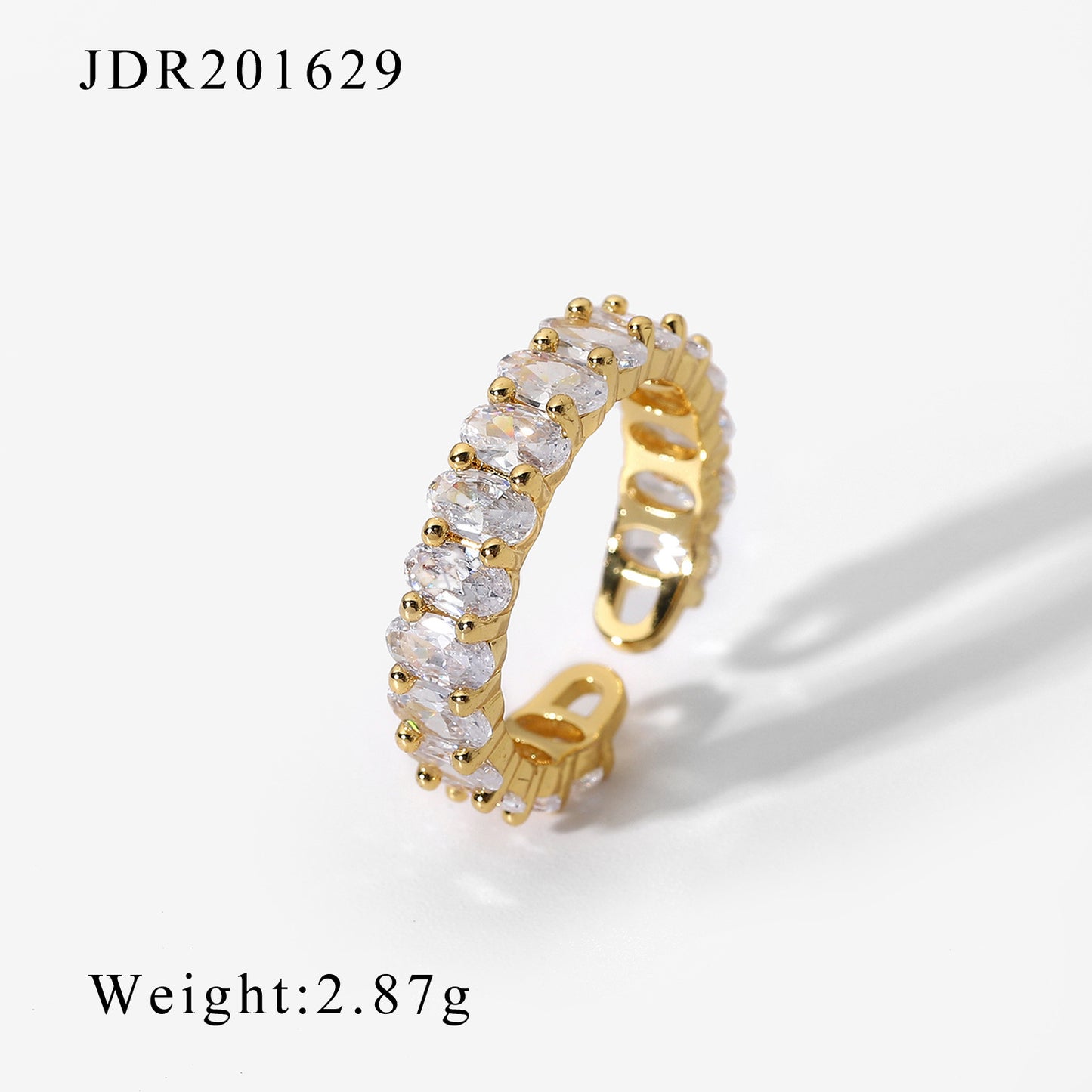 Female National Wind Ring Do Not Fade Zircon Ring Opening Retro Pair Ring