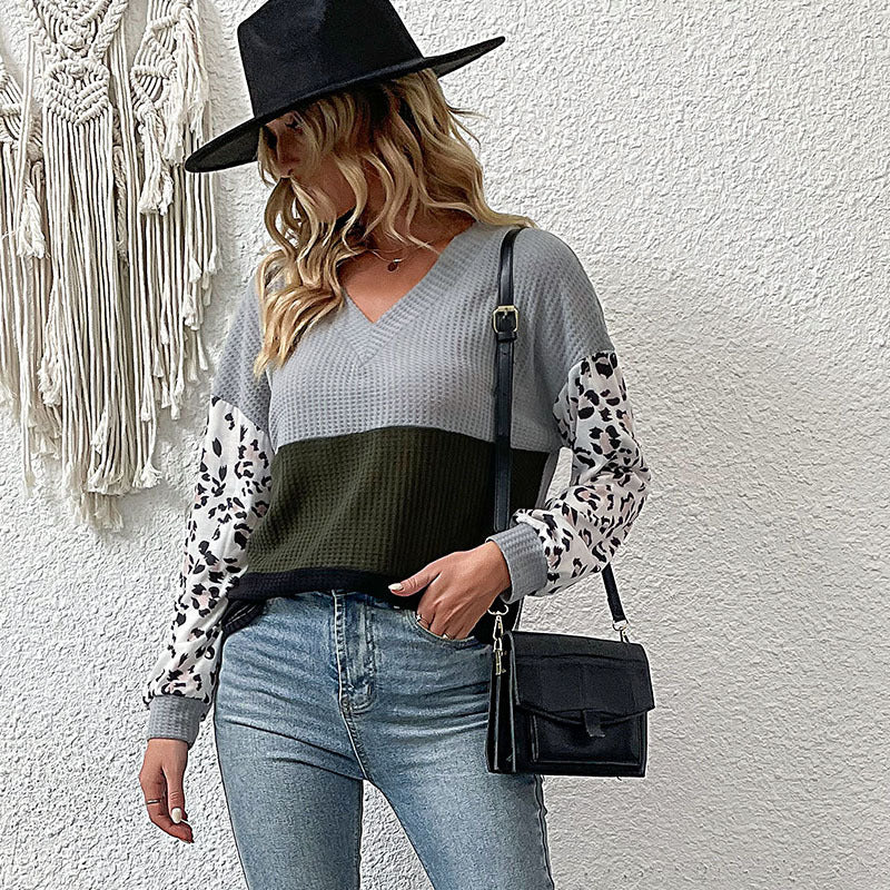 New Autumn Women's Long-Sleeved Leopard Knitwear