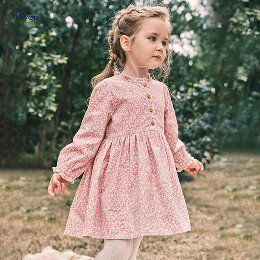 Girls Dress Autumn Children's Skirt New Cotton Long-Sleeved Children's Dress Princess Dress