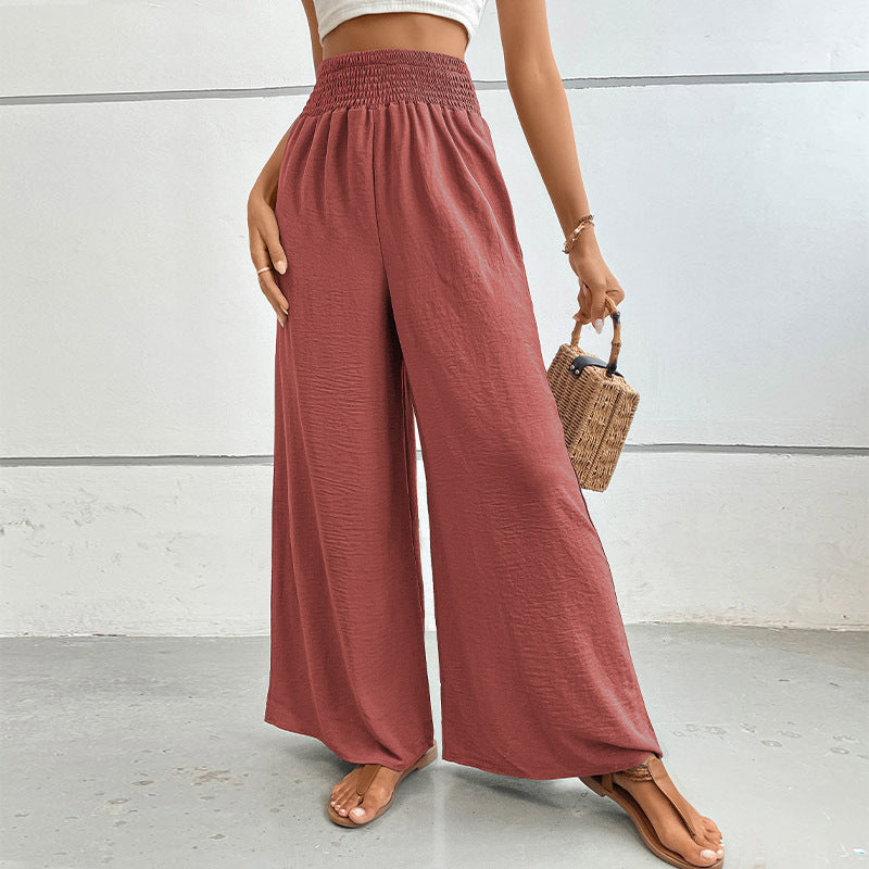 Women's New Summer New Solid Color Flared Wide-Leg Pants