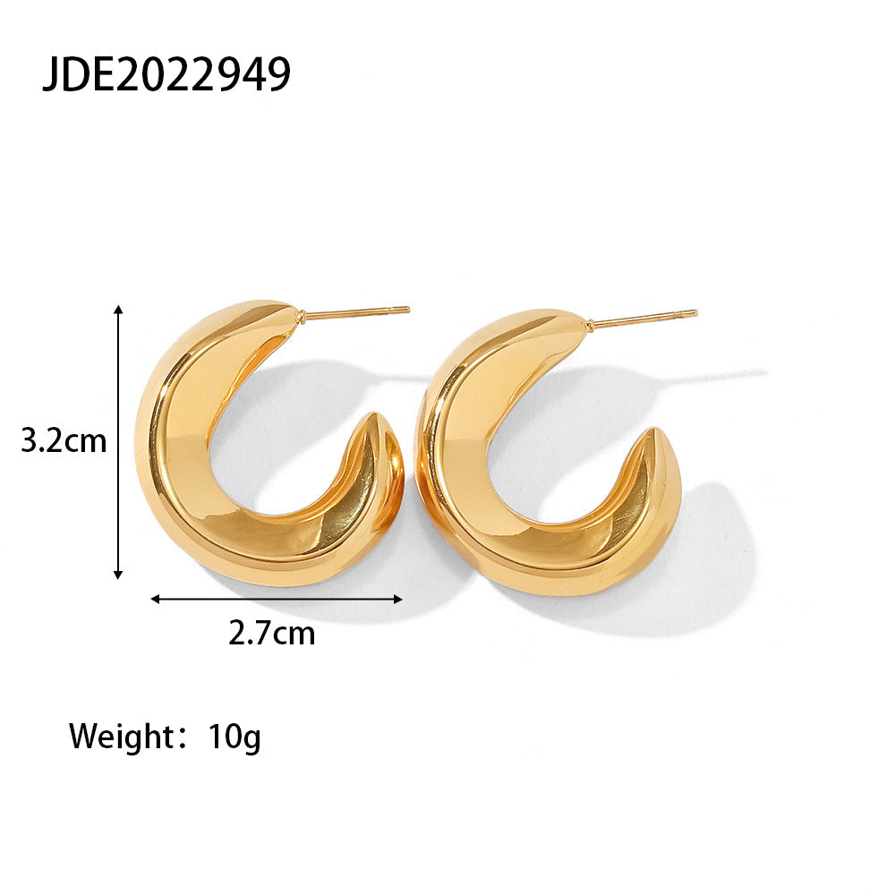 5pcs Metallic Earrings Women's Stainless Steel Earrings With Stylish Earrings Earrings Hoops