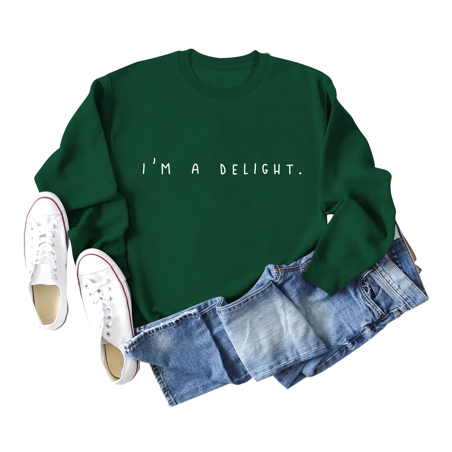 I'm A Delight Crewneck Long Sleeve Hoodie