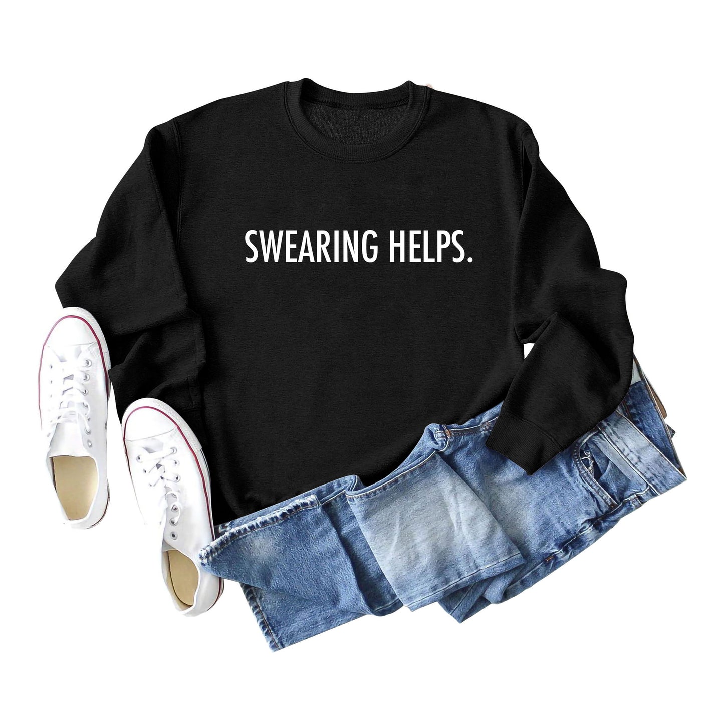 Fashion Swearing Helps Swearing A Printed Hoodie Long-Sleeved Top