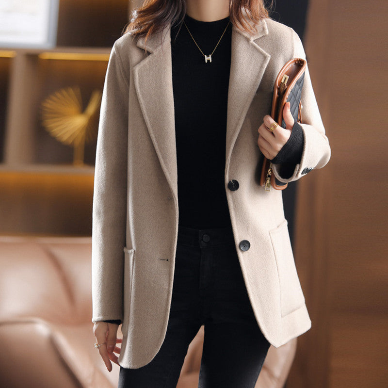 Heavy Wool Women's Coat Cloth Coat Wash Suit