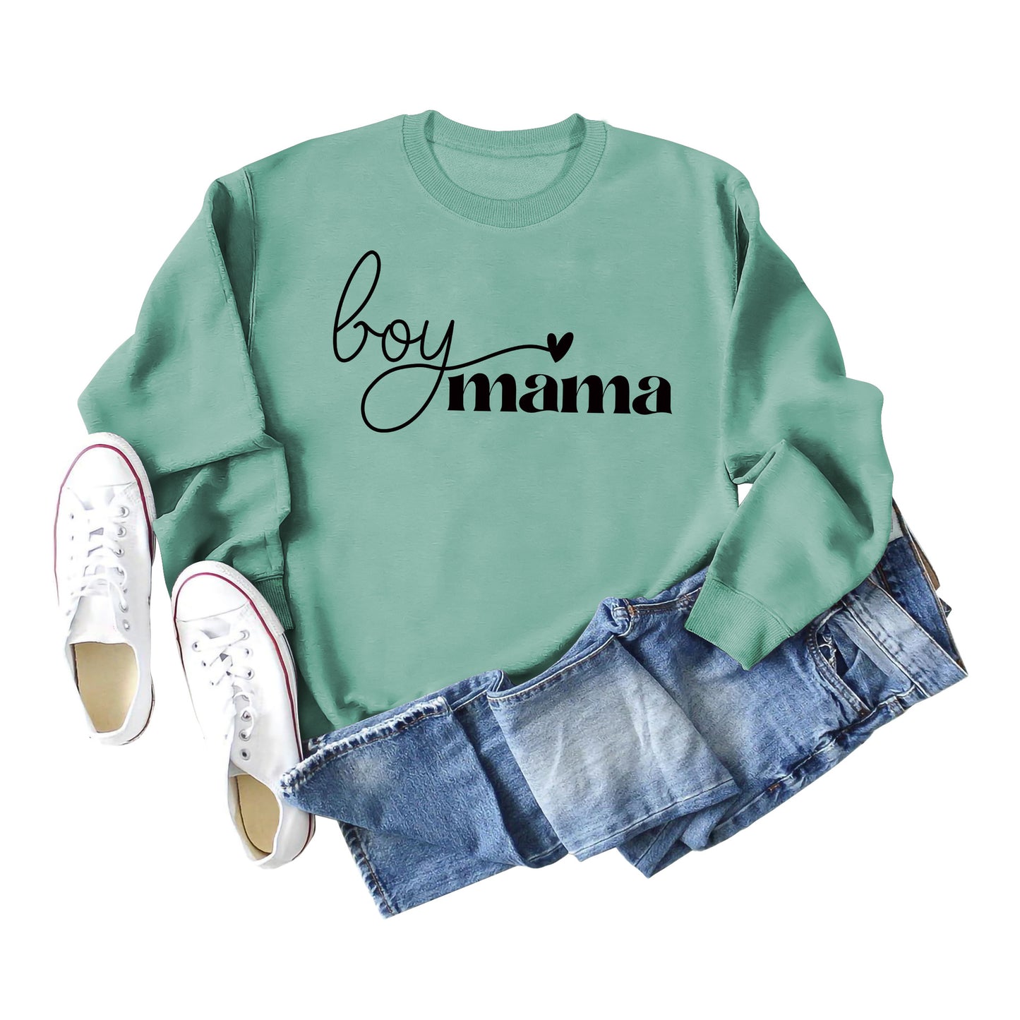 Boy Mama Simple Letters Ladies Fall Winter Hoodie Long Sleeves