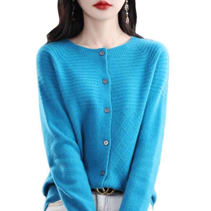 Seamless 100 Wool Cardigan Women's New Spring Sweater Women Seamless Integrated Cashmere Sweater Knit Coat