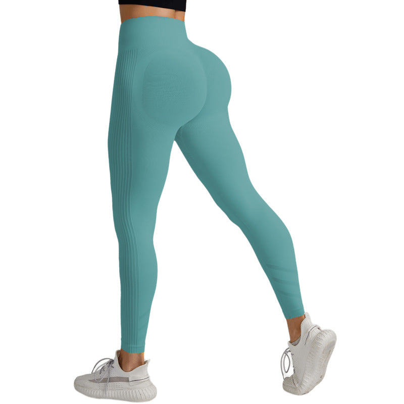 Fitness Pants Hip Lift Yoga Pants Women's Seamless Knit Tight Height Waist Breathable Exercise Fitness Pants