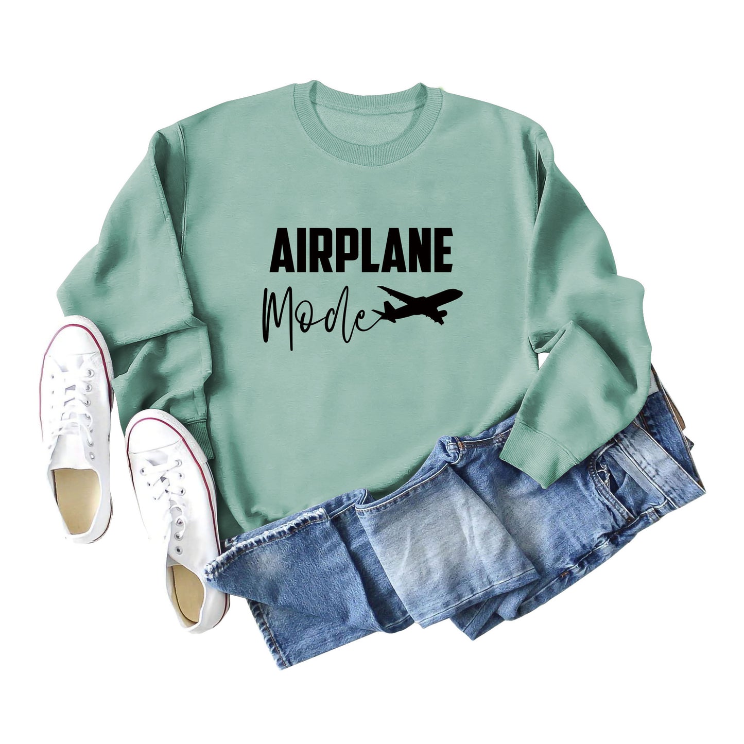 Airplane Letter Plus-Size Women's Fall And Winter Hoodie