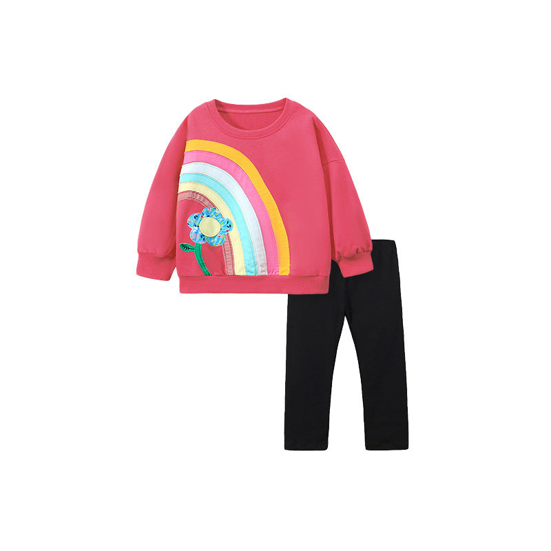 New Long Sleeve Girl Suit Cartoon Cute Girl Children's Clothing Autumn Children's Suit