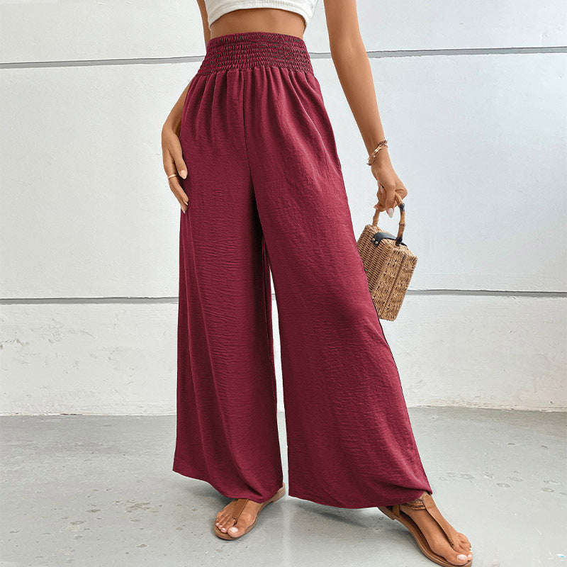 Women's New Summer New Solid Color Flared Wide-Leg Pants