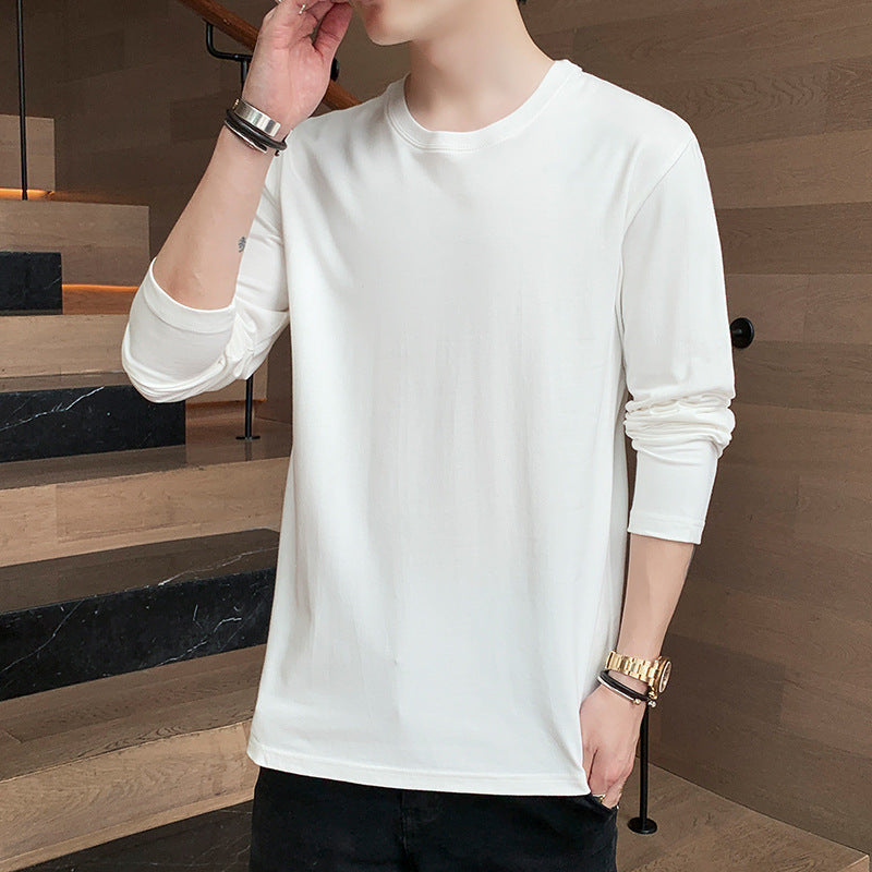 Base Shirt Men's Crewneck Pullover Fashion Hoodie Boys' Top Version Long-Sleeved T-Shirt All Simple Men