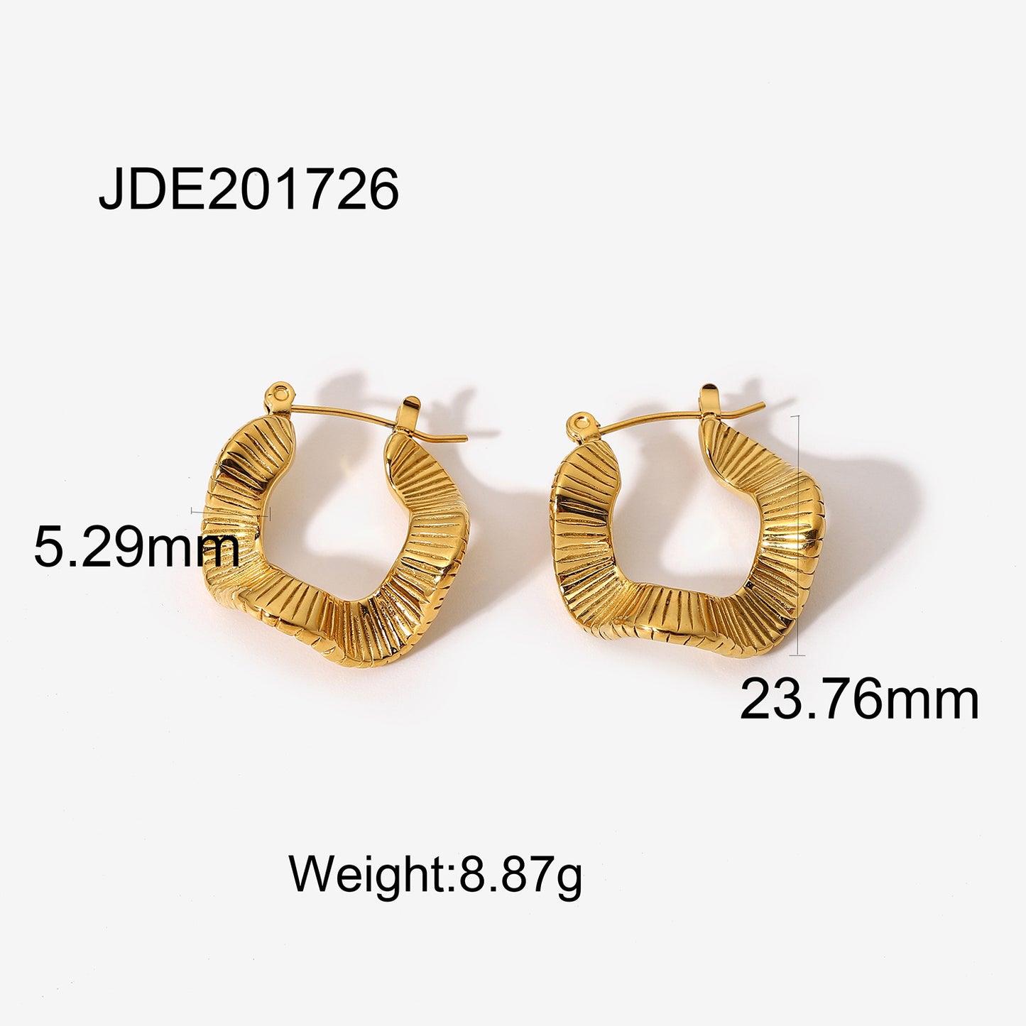 5pcs High-Grade Niche Titanium Steel Earrings Vintage Fashion 18K Gold-Plated Stainless Steel Earrings For Women Jewelry