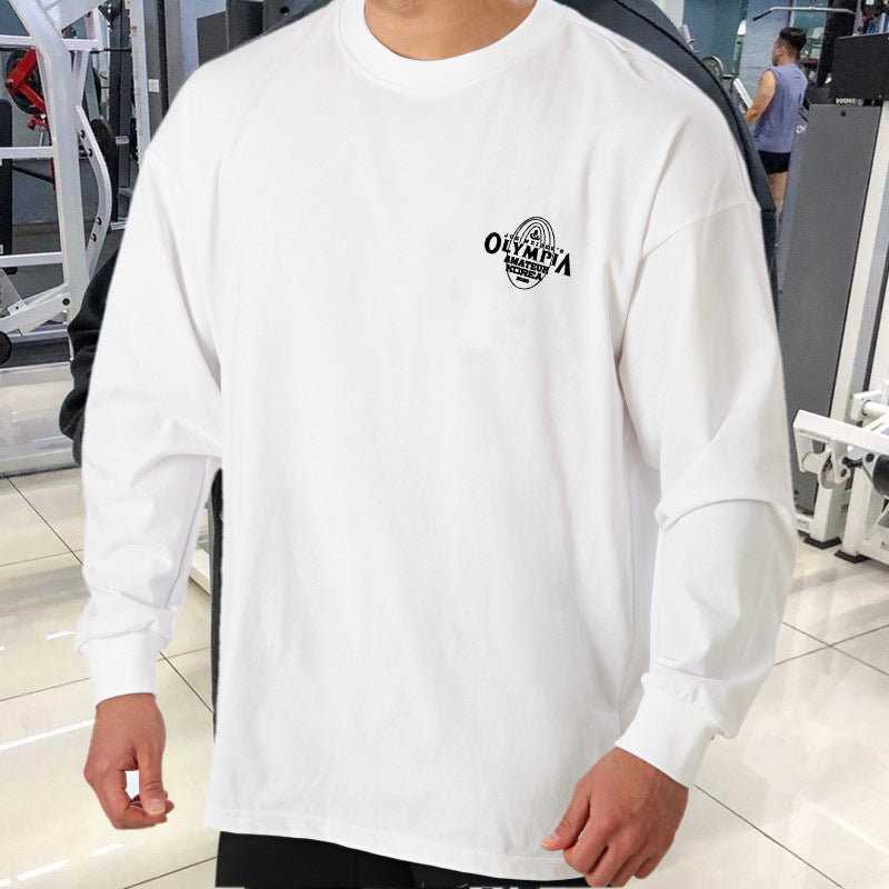 Muscle Fitness Brothers Male Spring And Autumn Sports Leisure Running Training Cotton Elastic Loose Thin Orsay Long-Sleeved T-Shirt