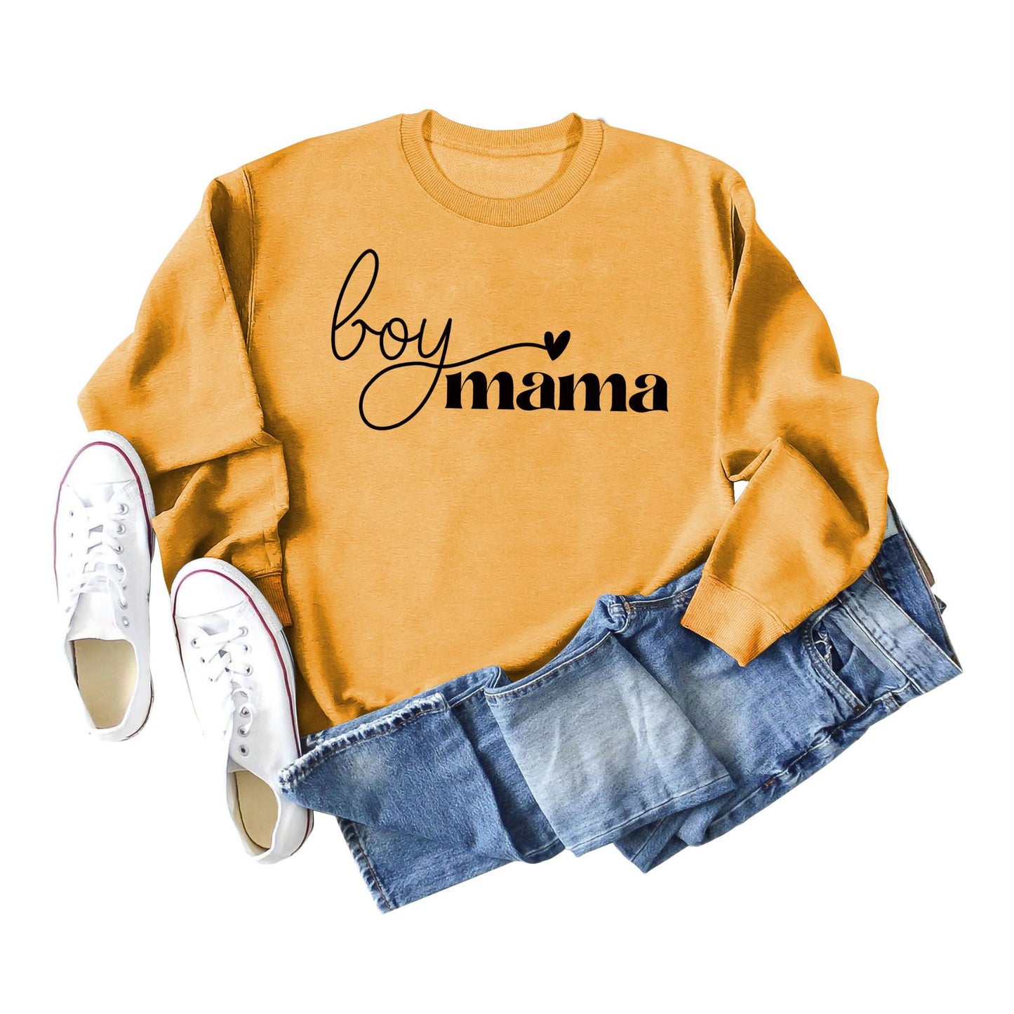 Boy Mama Simple Letters Ladies Fall Winter Hoodie Long Sleeves