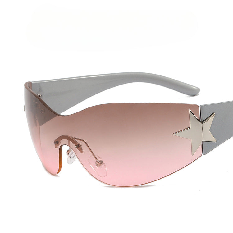 Frameless Pentacle Integrated Aviator Sunglasses New Y2K Millennium Spice Girls Sunshades