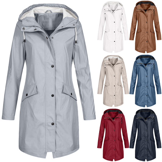 Autumn Winter Outdoor Mountaineering Clothing Coat Medium Long Women's Trench Coat