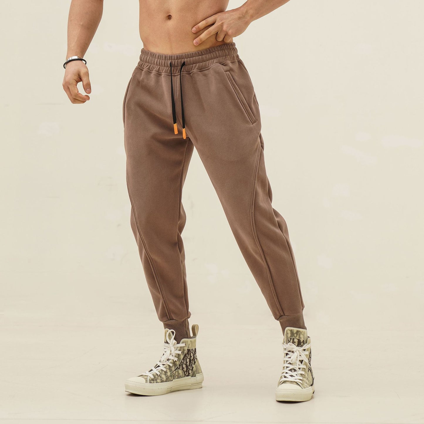 Autumn Sports Men's Running Fitness Daily Leisure With Training Compound Fabric Large Size Pants