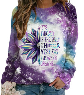 Autumn And Winter Christmas Print Round Neck Pullover Long Sleeve Fleece Hoodie Woman