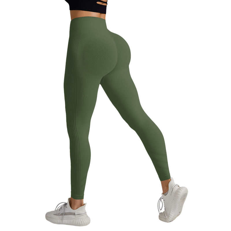 Fitness Pants Hip Lift Yoga Pants Women's Seamless Knit Tight Height Waist Breathable Exercise Fitness Pants