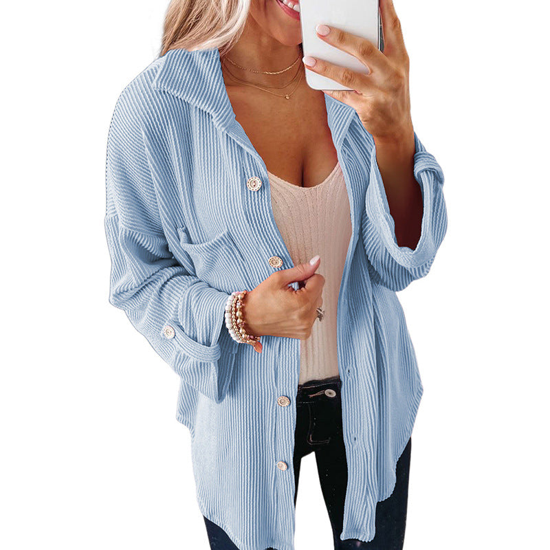 Summer New Solid Color Thread Knitted Cardigan Women Casual With Curly Edge Long Sleeve Coat Women