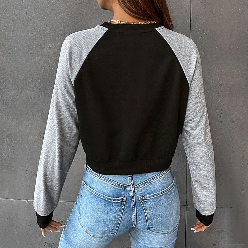 New Autumn New Women's Long Sleeve Short Autumn Hoodie