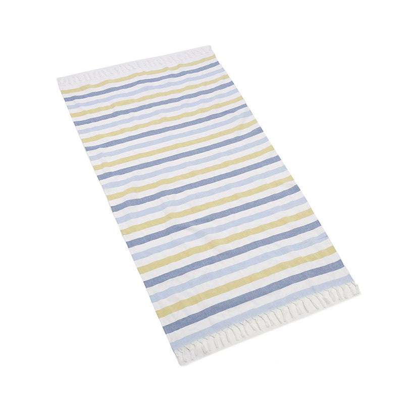 New Turkish Color Bath Towel Tassel Striped Yarn-Dyed Beach Towel Cotton Children's Towel Can Be Customized