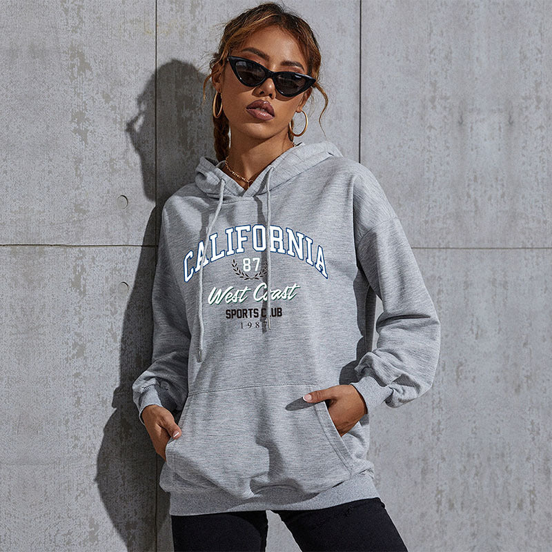 New Autumn And Winter Leisure Sports Hoodie Women's Letter Printed Hoodie