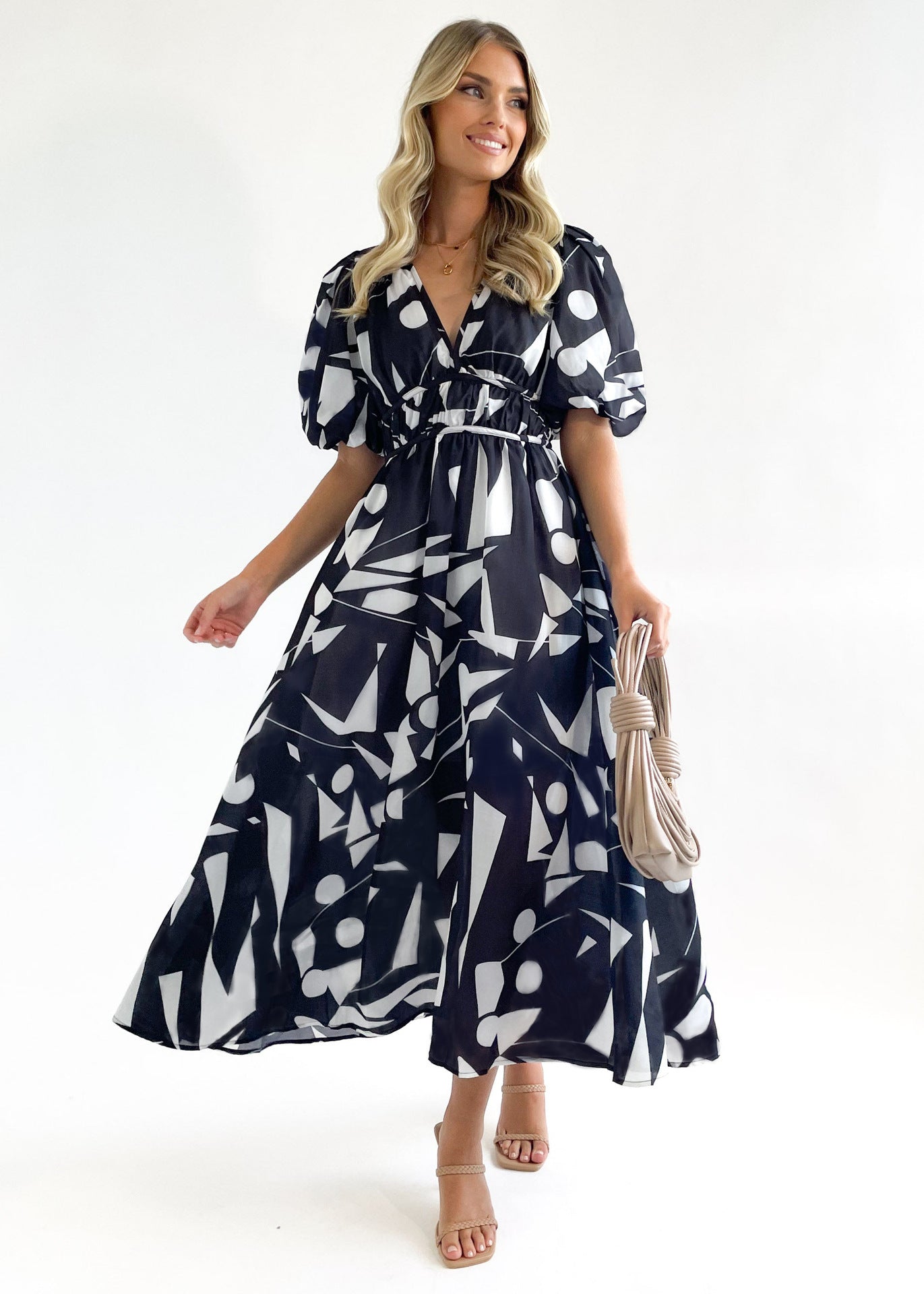 Annual Long Dress Women's Summer New Temperament Printed Long Dress Women