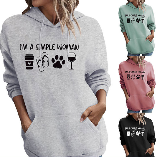 I'M A Simple Woman Print Fashion Hoodie