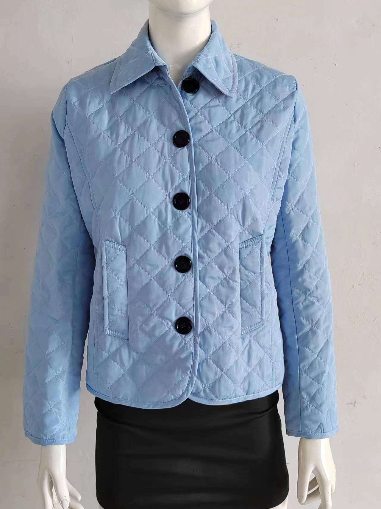 Popular Fashion Temperament Lapel Single-Breasted Slim-Fit Warm Spun Cotton Jacket