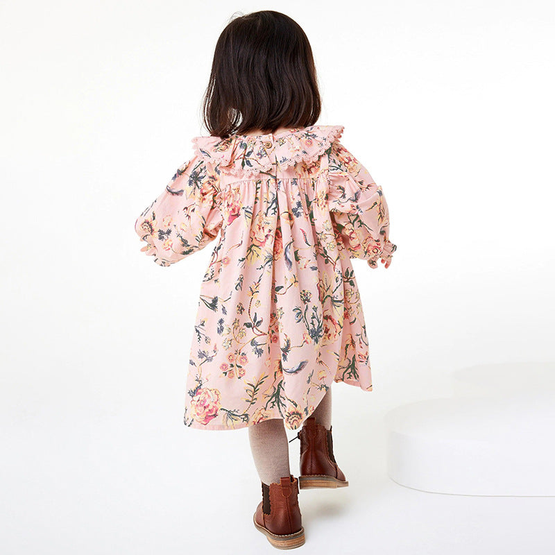 Autumn Girls Skirt Printed Children's Princess Skirt New Long-Sleeved Girls' Dress