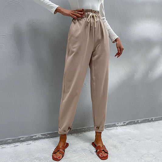 New Autumn Winter Casual Elastic Pants Cotton Commuter Harun Small Feet Pants Women