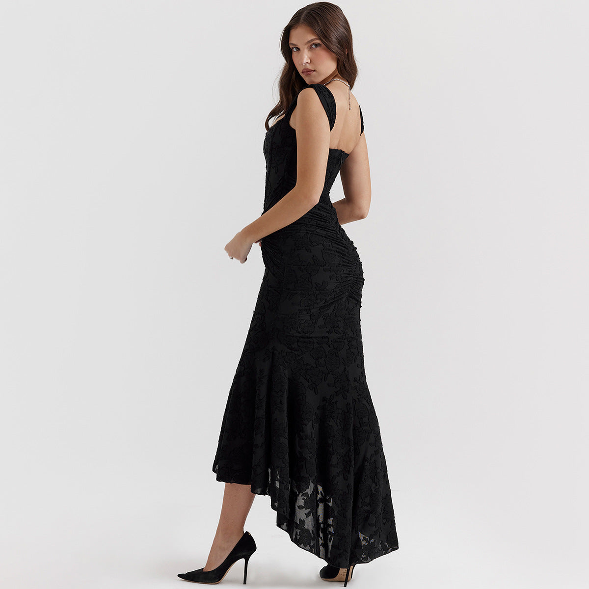 Fashion Women's New Lace Fishbone Slip Skirt Slim-Fit Package Hip Fishtail Dress Skirt Women