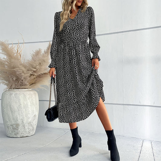 New Autumn On New Women Long-Sleeved Printed Dress Women