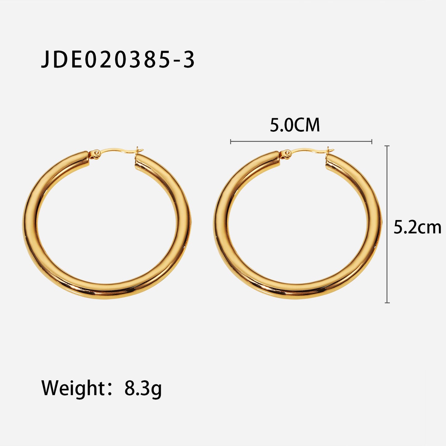 5pcs Stylish And Simple 18K Gold-Plated Stainless Steel Hollow Earrings Timeless Titanium Steel Earrings For Women