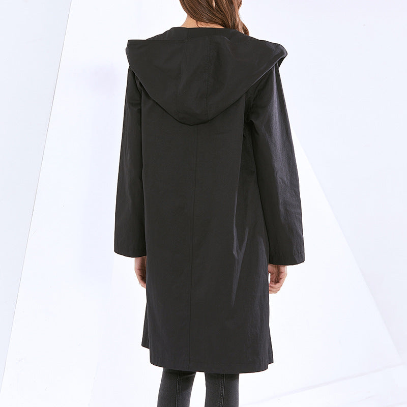 New Fashion Temperament Casual Dark Three-Dimensional Woven Coat Fashion Spring Spell Back-To-Back Hat Windbreaker Women